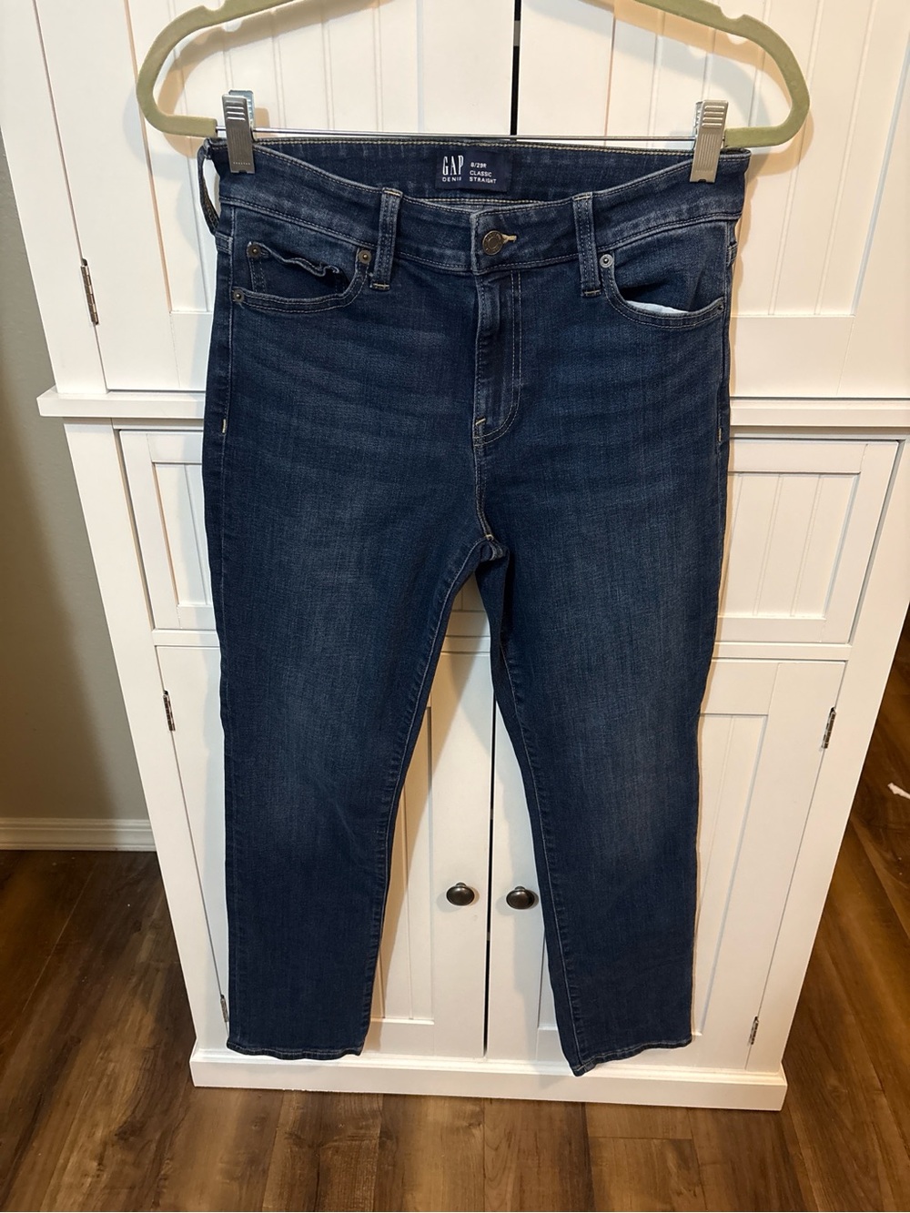 Y2K Minimalist Casula Normcore GAP Classic Straight Dark Wash Jeans Size 8